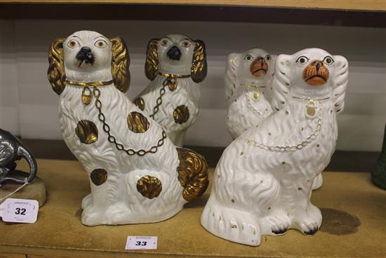 2 pairs of Staffordshire dogs (4)(-)